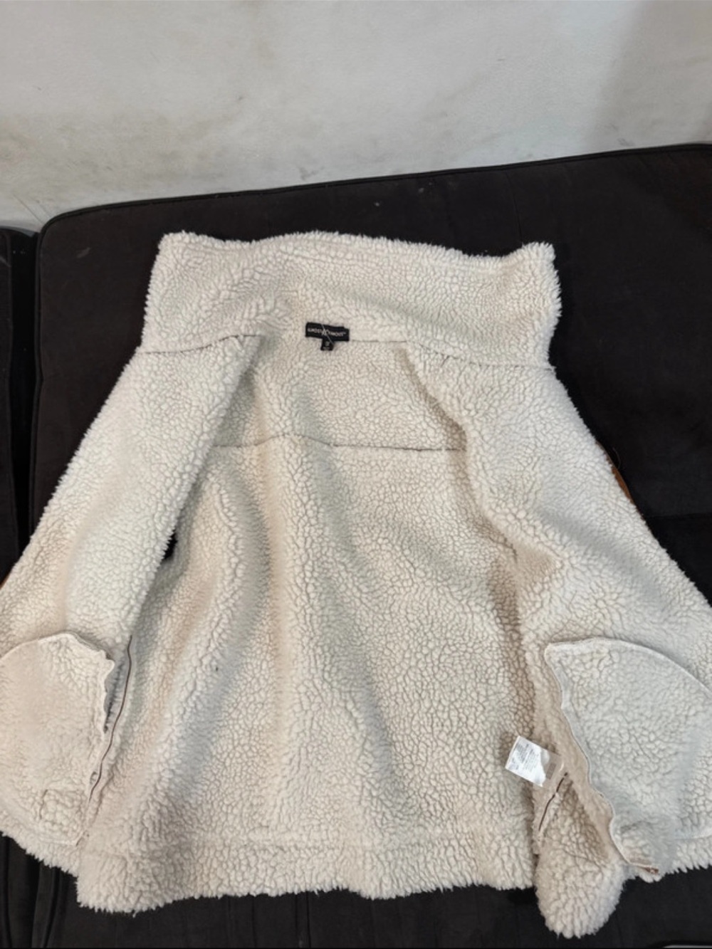 Almost Famous Brown and Cream Sherpa-Lined Kids Vest - Picture 4 of 4